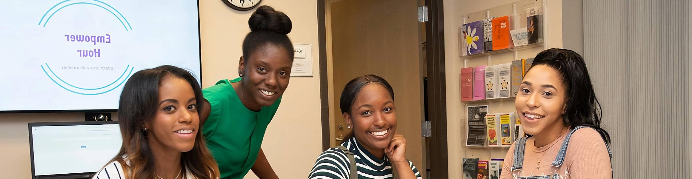 Students at the Women's Resource Center.